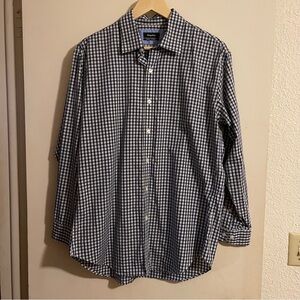 Blue and White Casual Button Down Shirt